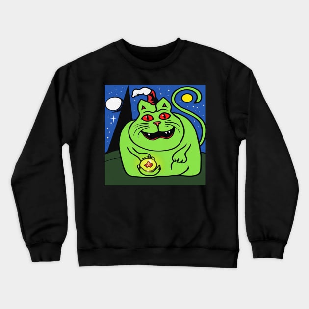 Christmas night with nurse witch cat Crewneck Sweatshirt by Catbrat